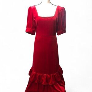 NWT RP Rachel Parcell cherry red puff sleeve dress